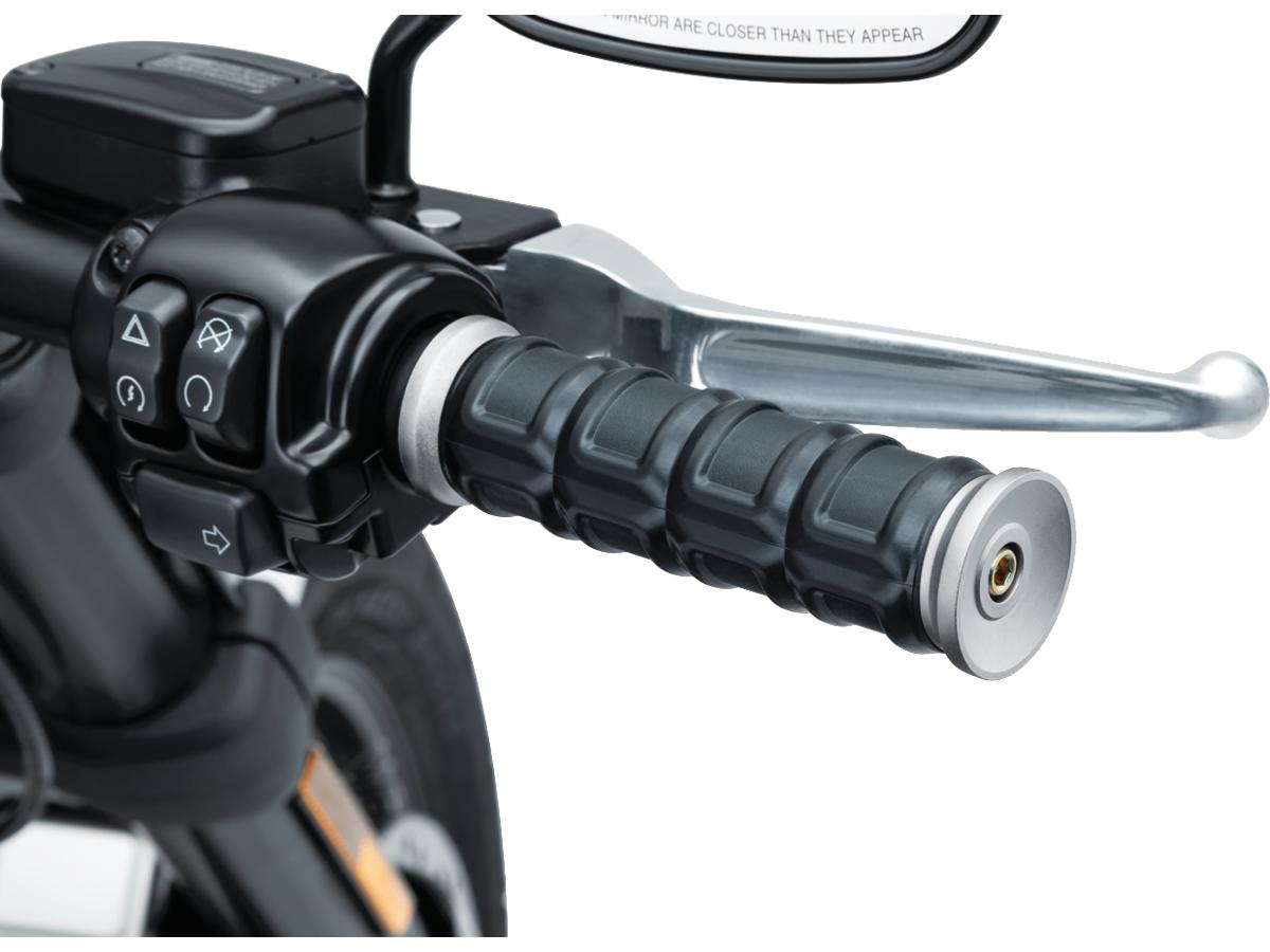 Kuryakyn Dillinger Open Ends Grips Silver 7/8" Throttle By Wire Throttle Cables Kuryakyn