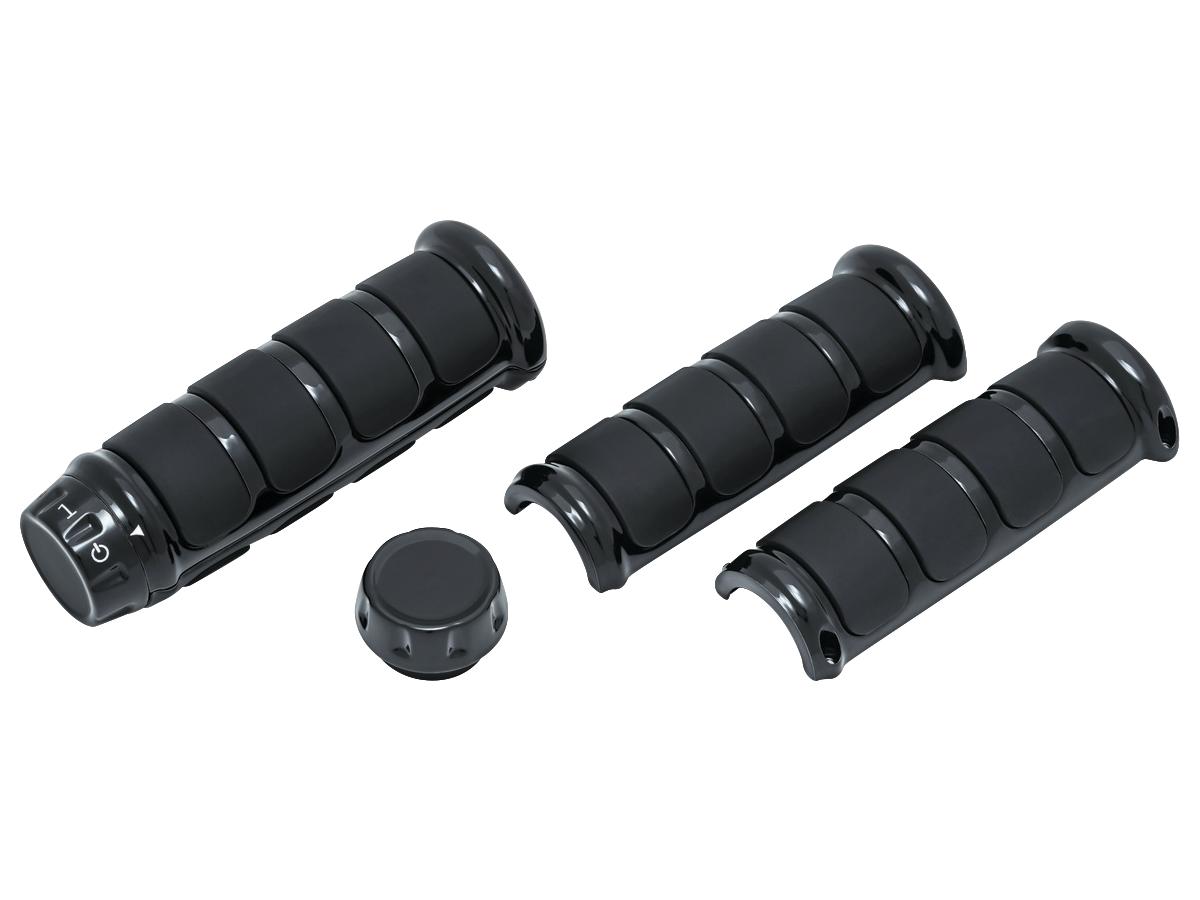 Kuryakyn Iso Grip Covers For Hd Heated Grips Gloss Black 1" Throttle By Wire Kuryakyn Default Title