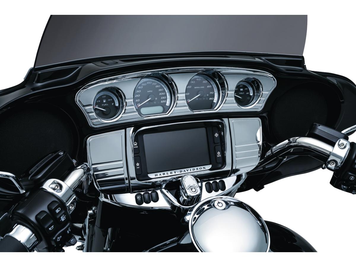 Kuryakyn Tri Line Gauge Trim Chrome Kuryakyn