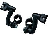 Kuryakyn Longhorn Offset Peg Mounts With 1 1/4" Magnum Quick Clamps Black, Gloss Kuryakyn Default Title