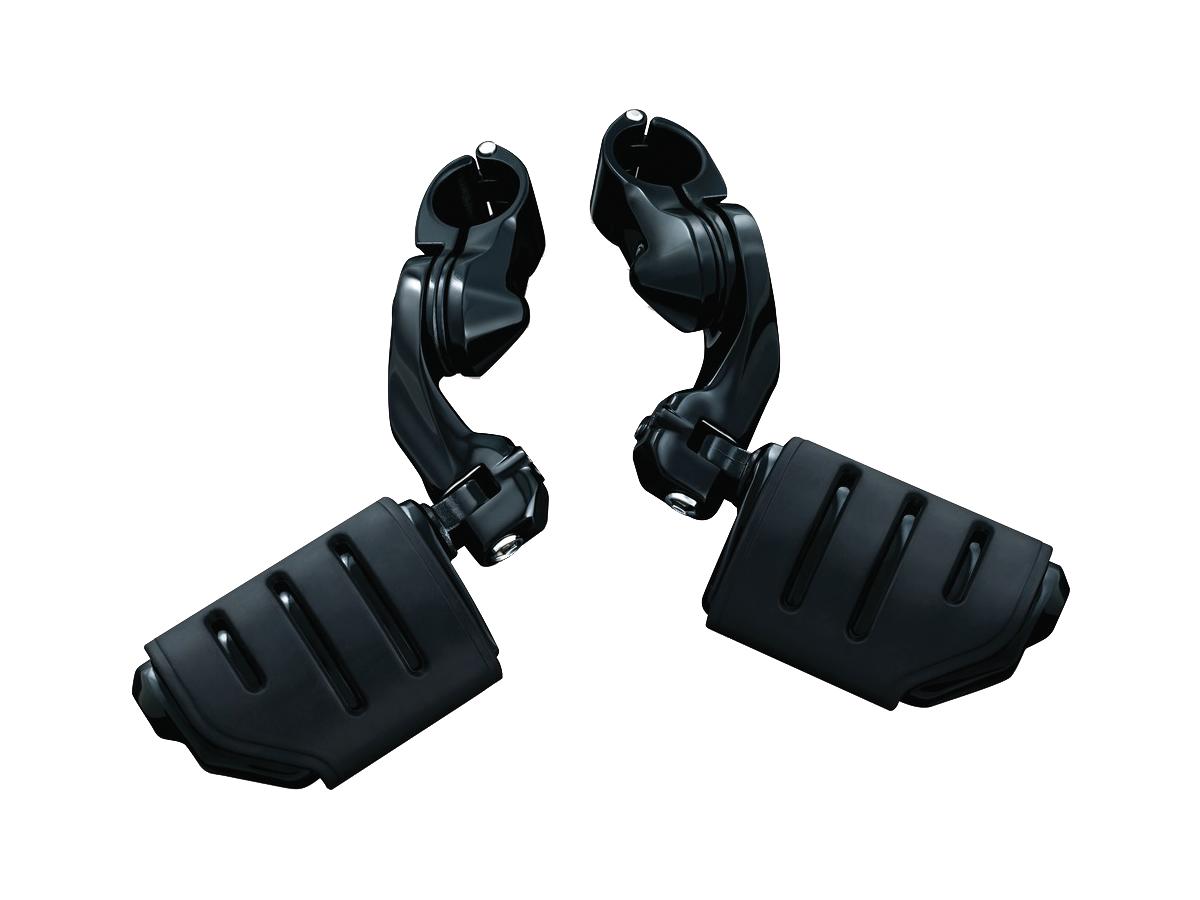 Kuryakyn Tour Tech Cruise Mounts With Heavy Duty Quick Clamps And Offset Arm Short Arm, Tridend Dually Iso Pegs Black, Gloss Kuryakyn Default Title