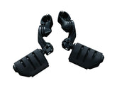 Kuryakyn Tour Tech Cruise Mounts With Heavy Duty Quick Clamps And Offset Arm Short Arm, Tridend Dually Iso Pegs Black, Gloss Kuryakyn Default Title