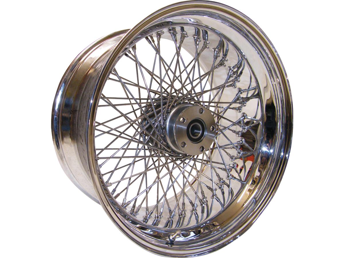 Tts 80 Spoke Wheel Assembly, 18 X3.50 Front, Single Flansh, Chrome 80 Spoke Wheel Tts
