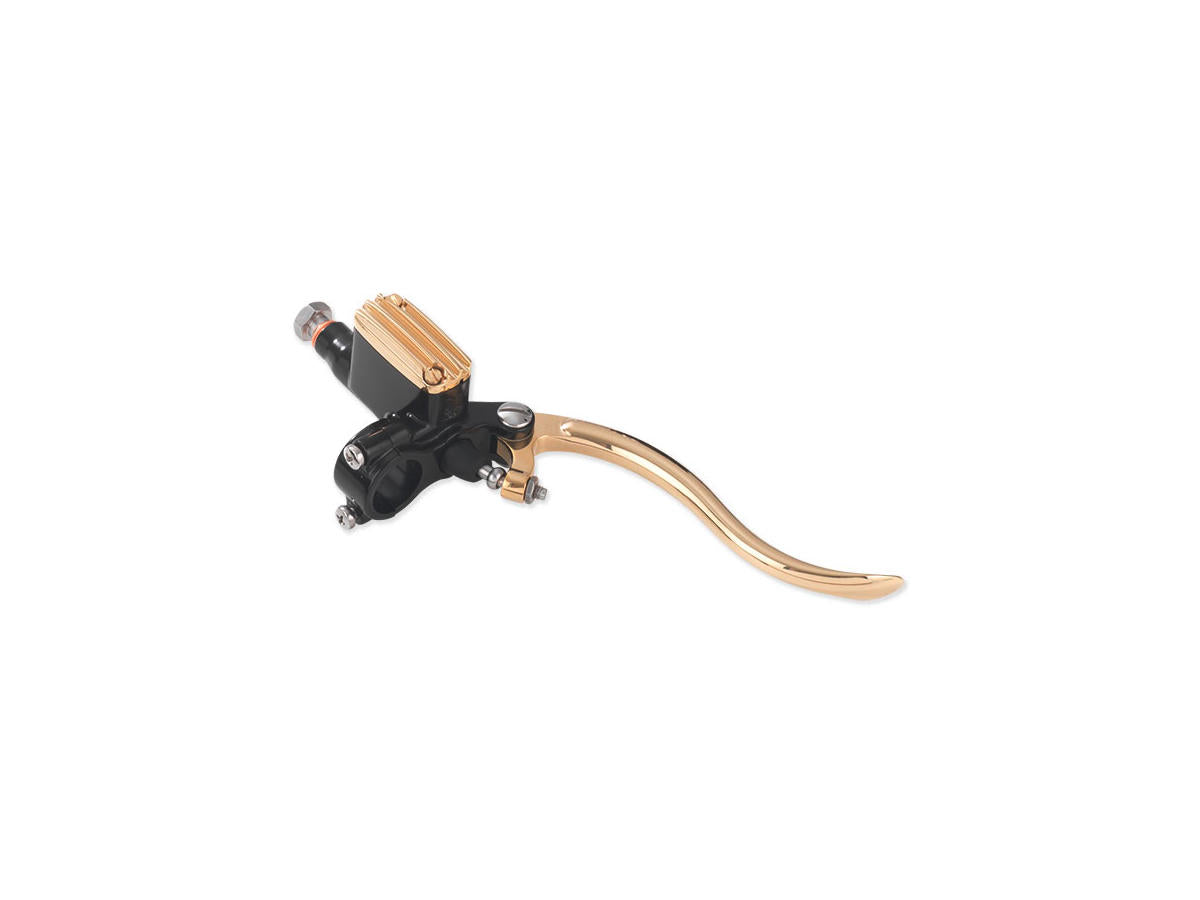 Kustom Tech Deluxe Brake Master Cylinder Kit Brass Polished Lever And Master Cylinder Cover Black 14 Mm 1" Dual Disc Kustom Tech Default Title
