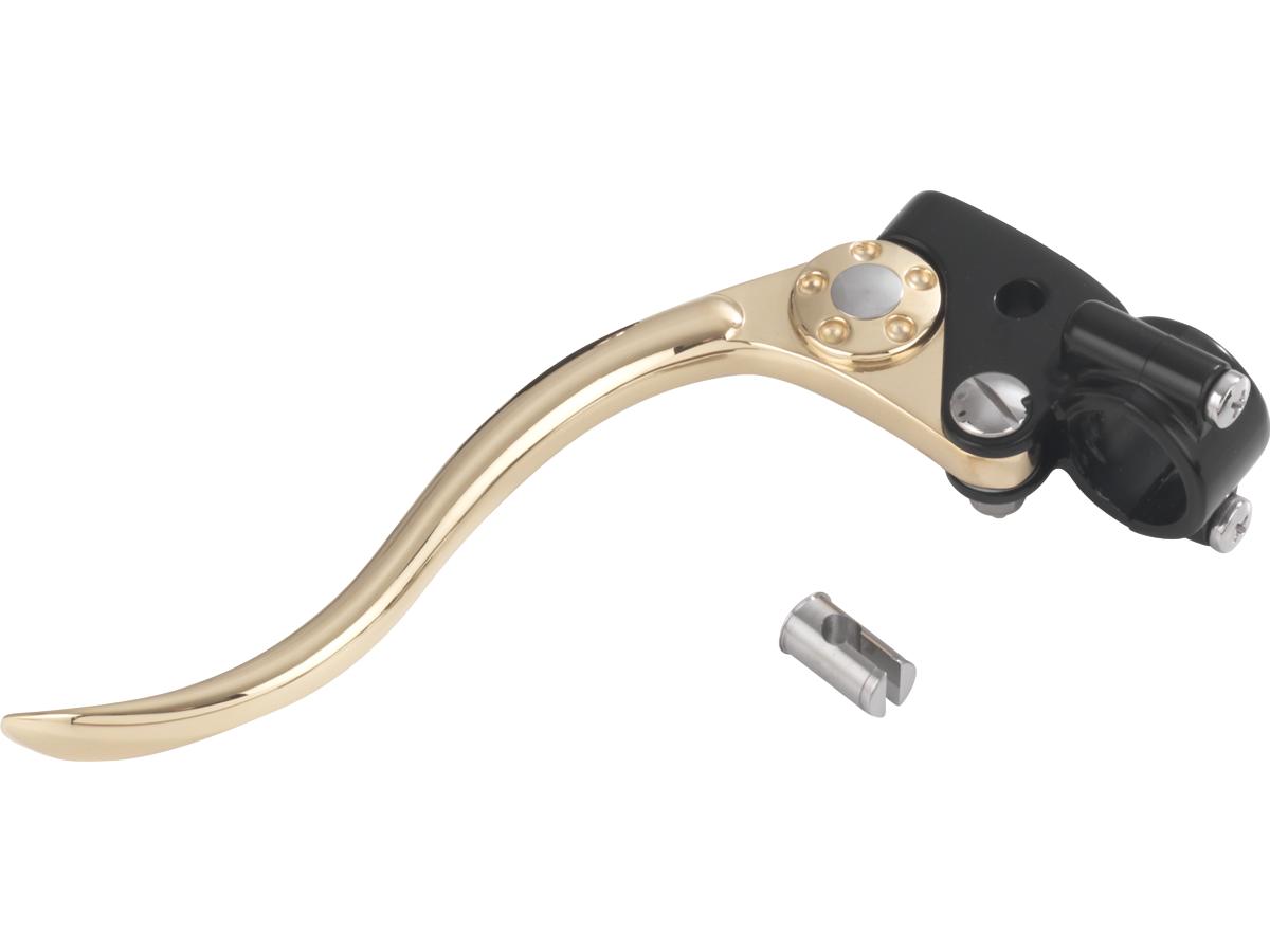 Kustom Tech Deluxe Clutch Cable Perch Assembly Brass Polished Lever Black 1" Cable Clutch Kustom Tech Default Title