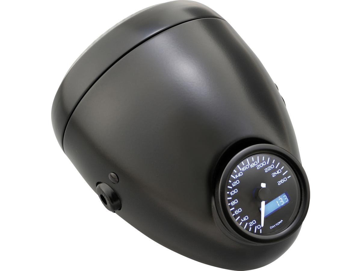Daytona Japan Vintage 5 3/4" Headlight Black Powder Coated H4 Daytona Japan Default Title