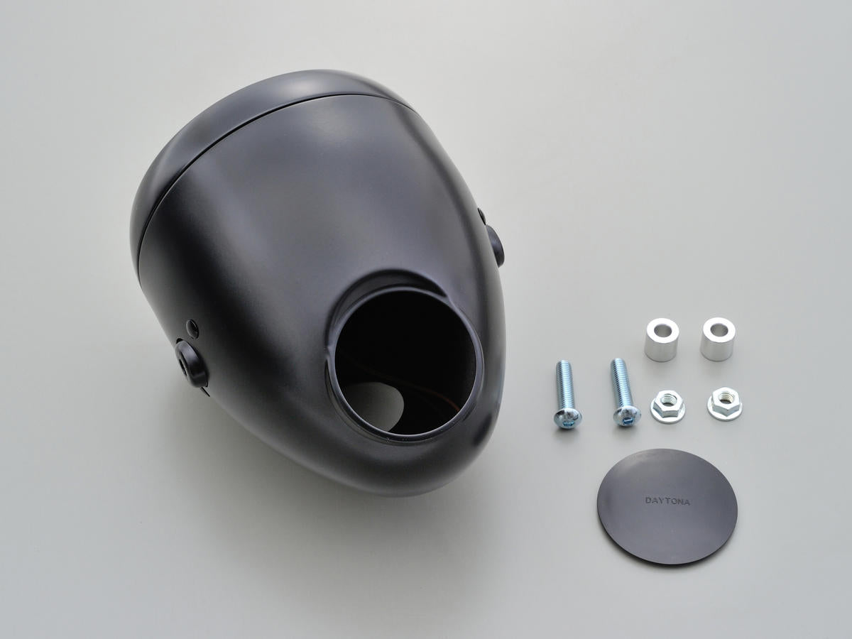 Daytona Japan Vintage 5 3/4" Headlight Black Powder Coated H4 Daytona Japan