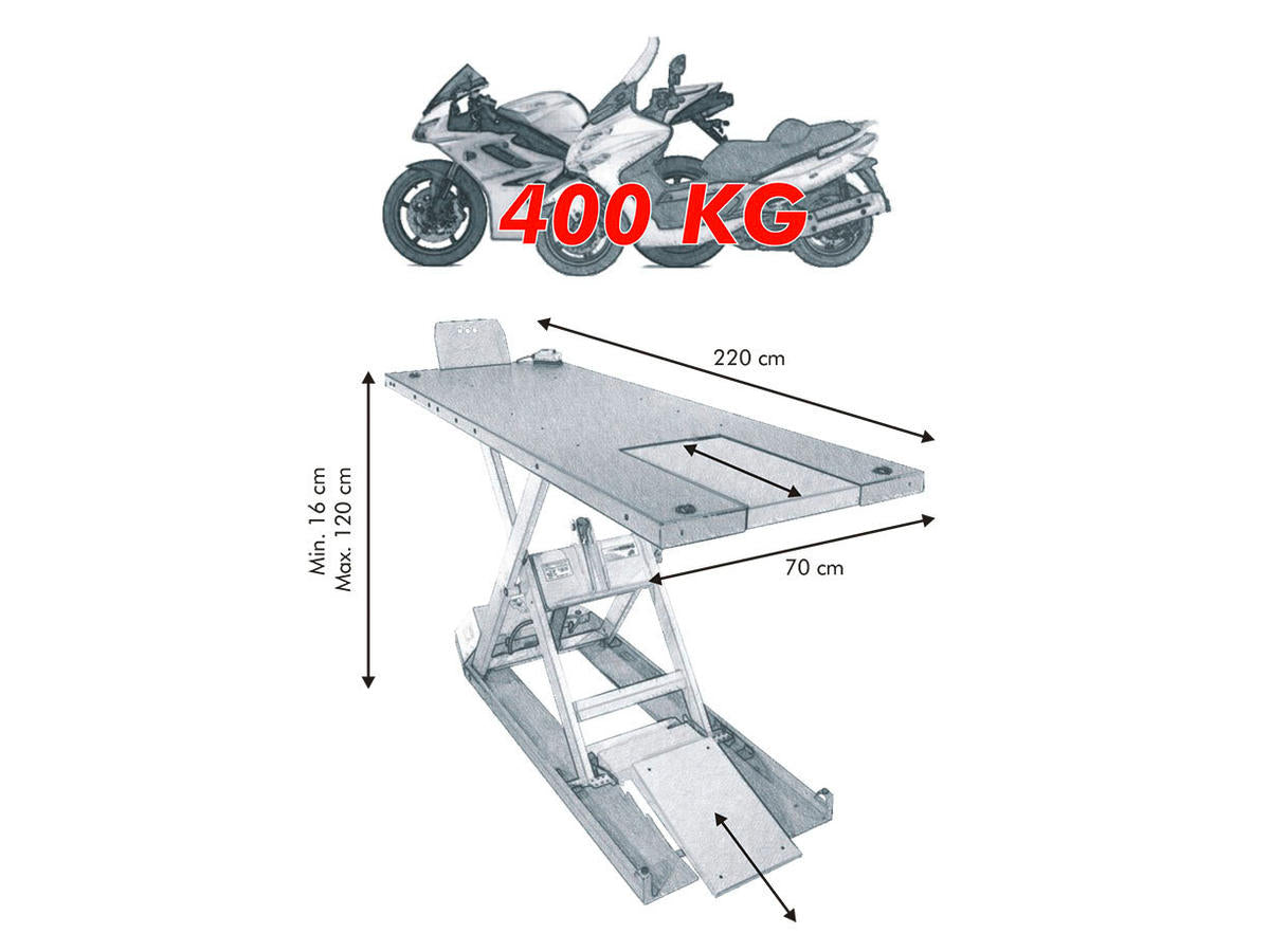 Econ Eh 400 Motorcycle Lift Black Econ