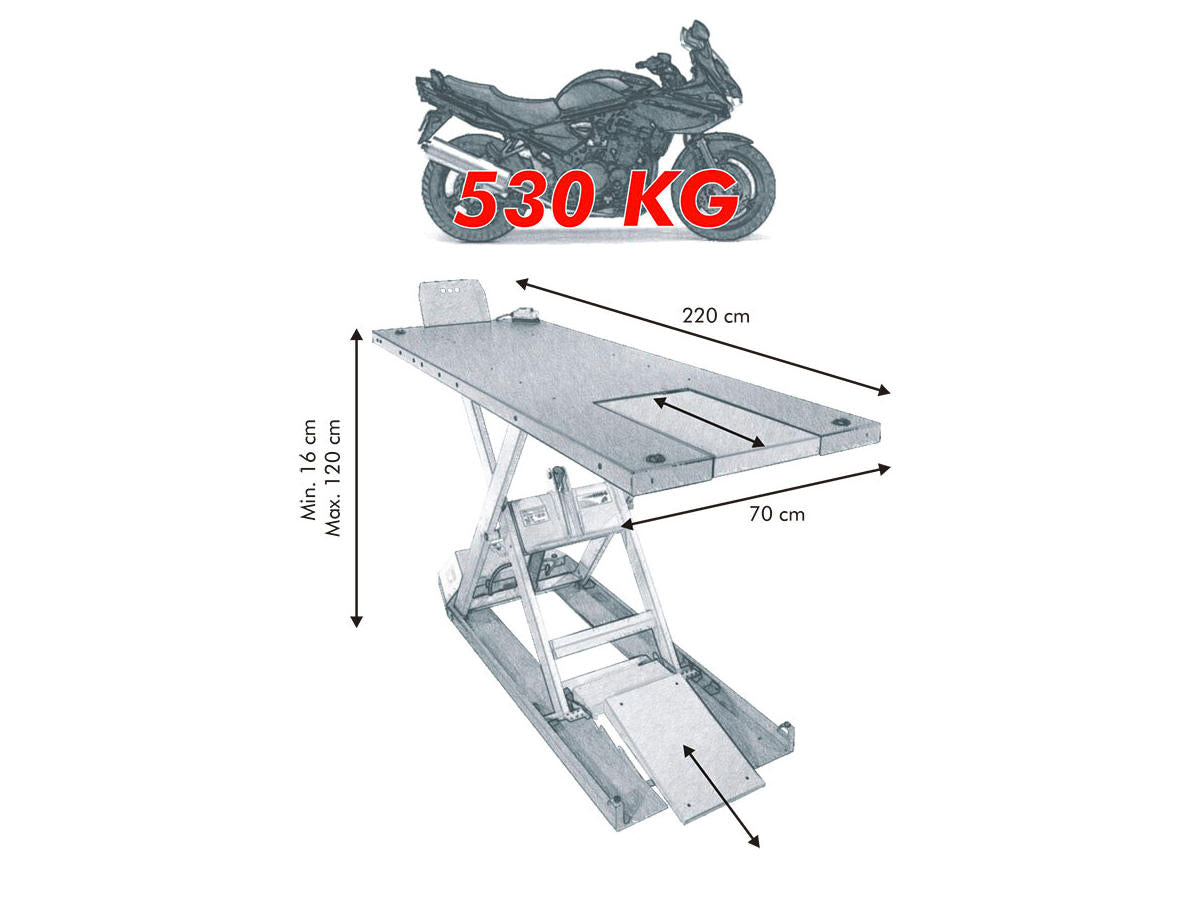 Econ Eh 530 Motorcycle Lift Black Econ
