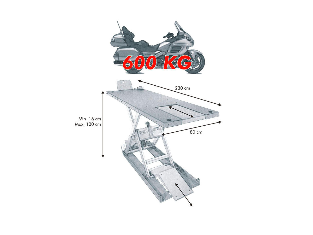 Econ Eh 600 Motorcycle Lift Black Econ