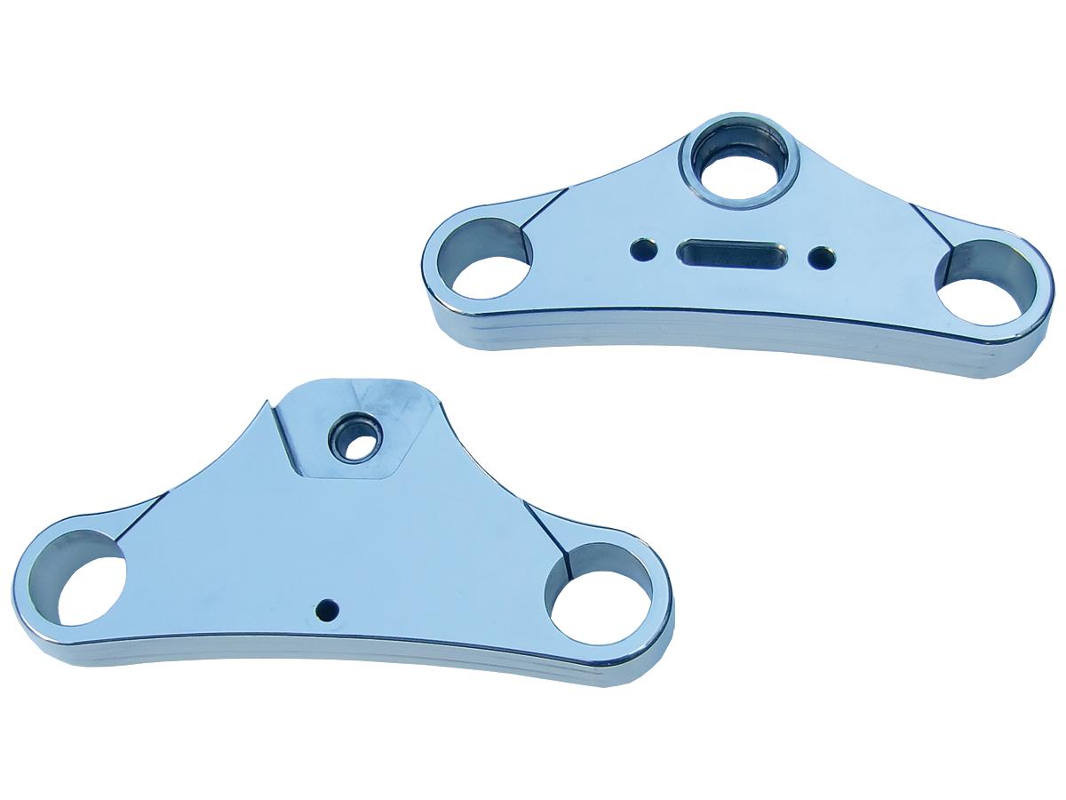 Ritz Triple Tree, 13°, For 41,2mm Outer Tube, Contains Weld On Steering Lock, Aluminum, Polished Triple Tree Kit Ritz