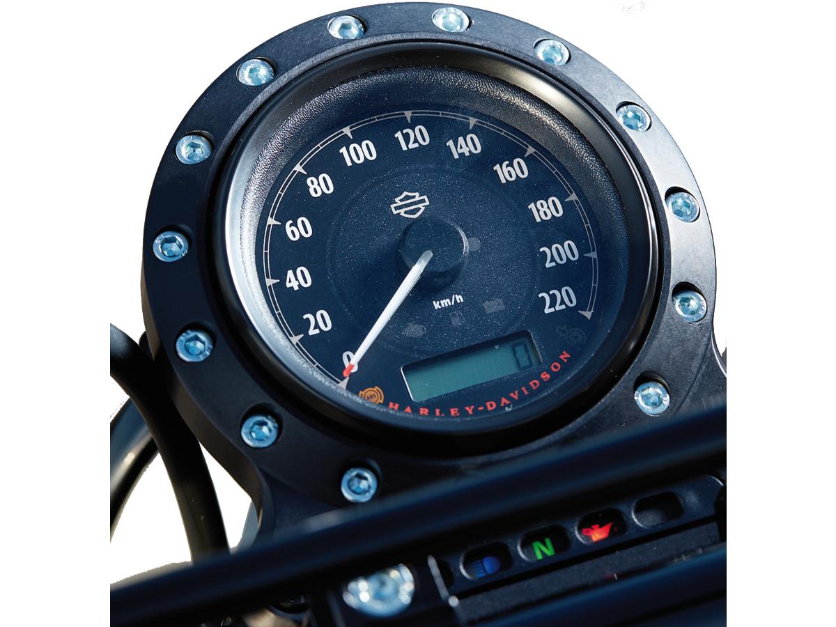 Ricks Motorcycles Iron Speedometer Housing For Sportster Black Anodized Ricks Motorcycles