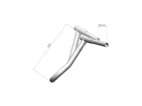 Ricks Motorcycles 330 Reduced Reach Handlebar For Street Glide Relocated 50 Mm Non Dimpled 3 Hole Stainless Steel Polished 1 1/4" Throttle By Wire Throttle Cables Ricks Motorcycles