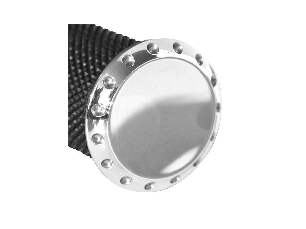 Thunderbike Drilled Base Grip And Footpeg Toppers Aluminium Polished Thunderbike
