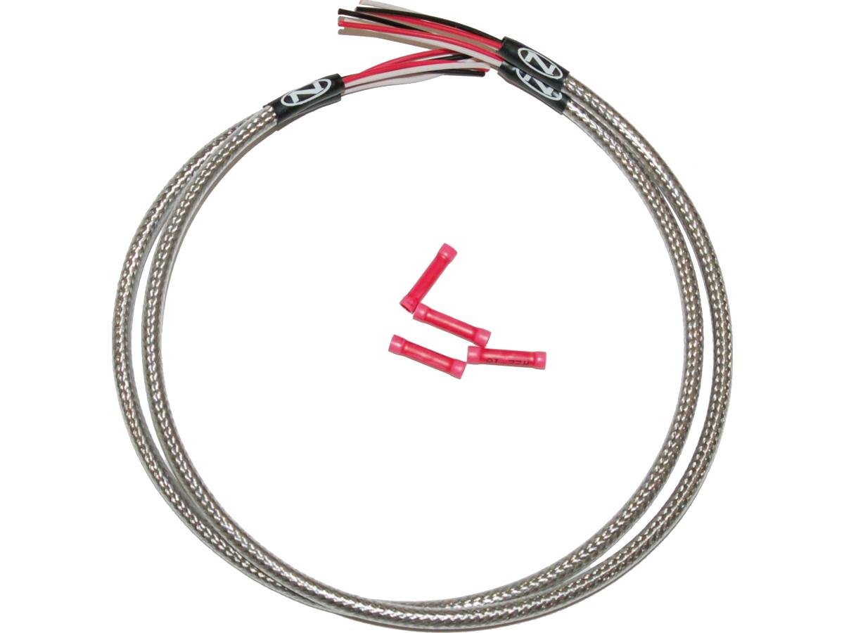 Namz 24" Turn Signal Harness Stainless Braided And Clear Coated For Triple Tree Mounted Signals Front Turn Signal Harness 24" Long Namz Default Title