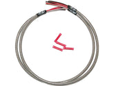 Namz 24" Turn Signal Harness Stainless Braided And Clear Coated For Triple Tree Mounted Signals Front Turn Signal Harness 24" Long Namz Default Title