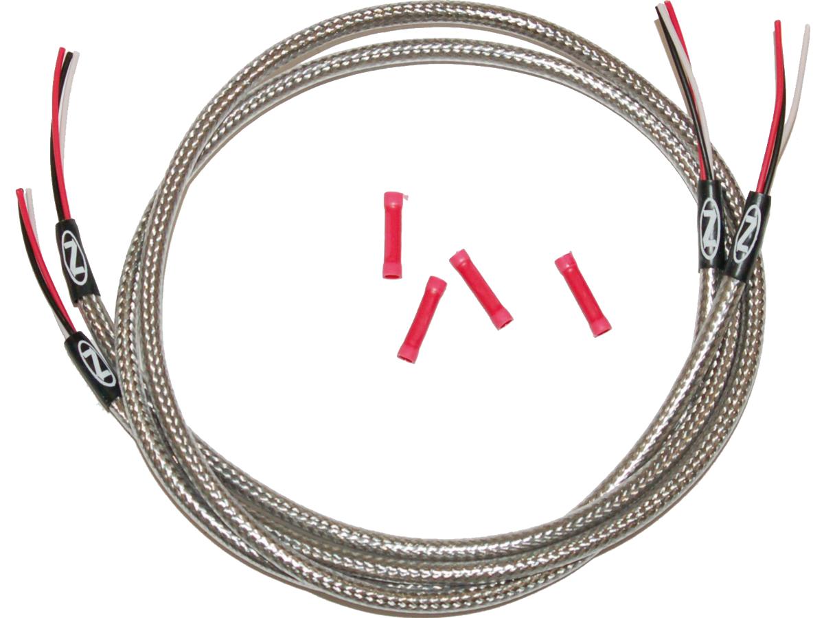 Namz 36" Turn Signal Harness Stainless Braided And Clear Coated For Switch Housing Mounted Signals Front Turn Signal Harness 36" Long Namz Default Title