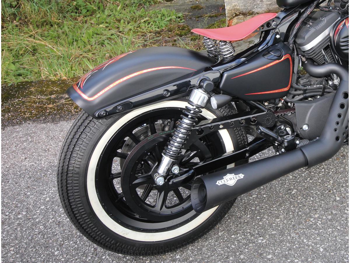 Cult Werk Oem Style Rear Fender For Sportster Models Long Black Ready To Paint Cult Werk