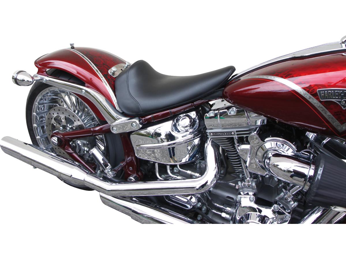 Custom Single Seat For Breakout Smooth Black Synthetic Leather Holy Death Motorcycle Co. Default Title