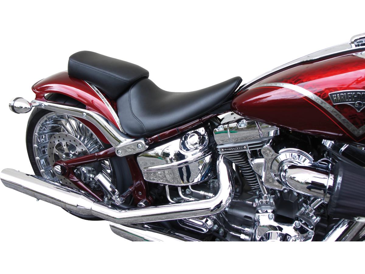 Custom Pilion Pad For Breakout Smooth Black Synthetic Leather Urethane Holy Death Motorcycle Co. Default Title