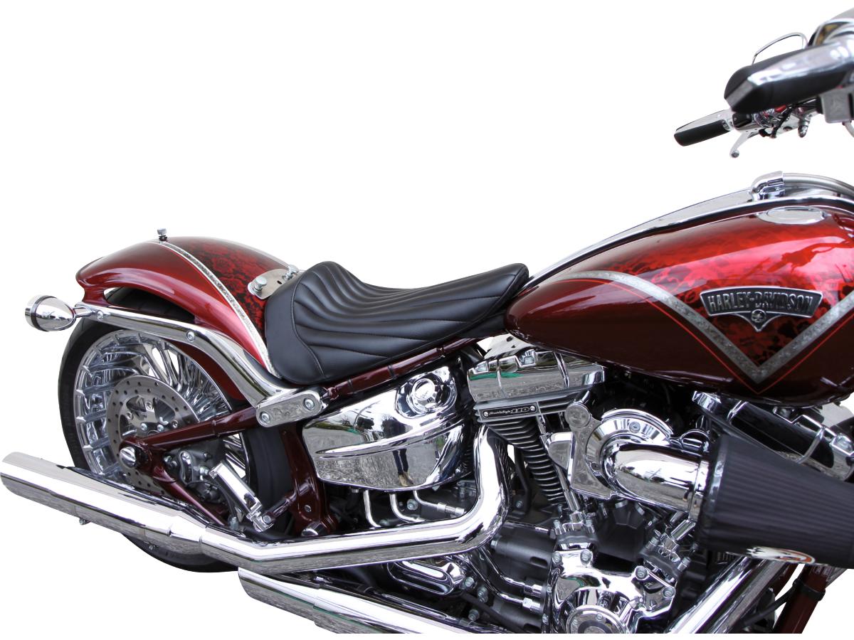 Custom Single Seat For Breakout Vertical Black Synthetic Leather Holy Death Motorcycle Co. Default Title