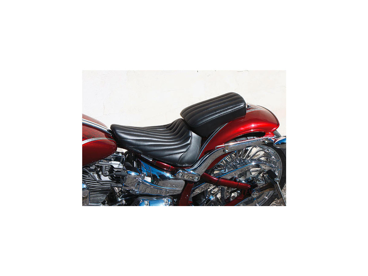 Custom Pilion Pad For Breakout Vertical Black Synthetic Leather Urethane Holy Death Motorcycle Co.