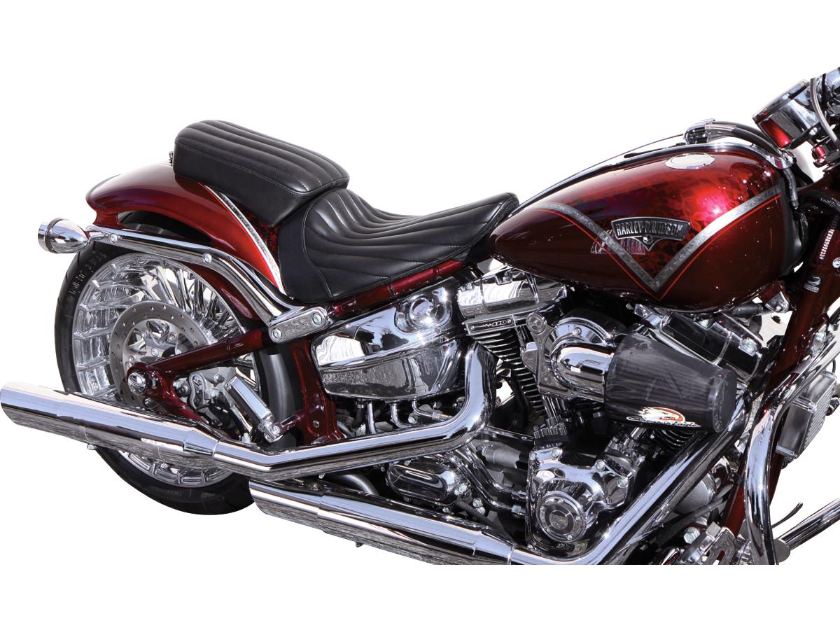 Custom Pilion Pad For Breakout Vertical Black Synthetic Leather Urethane Holy Death Motorcycle Co.