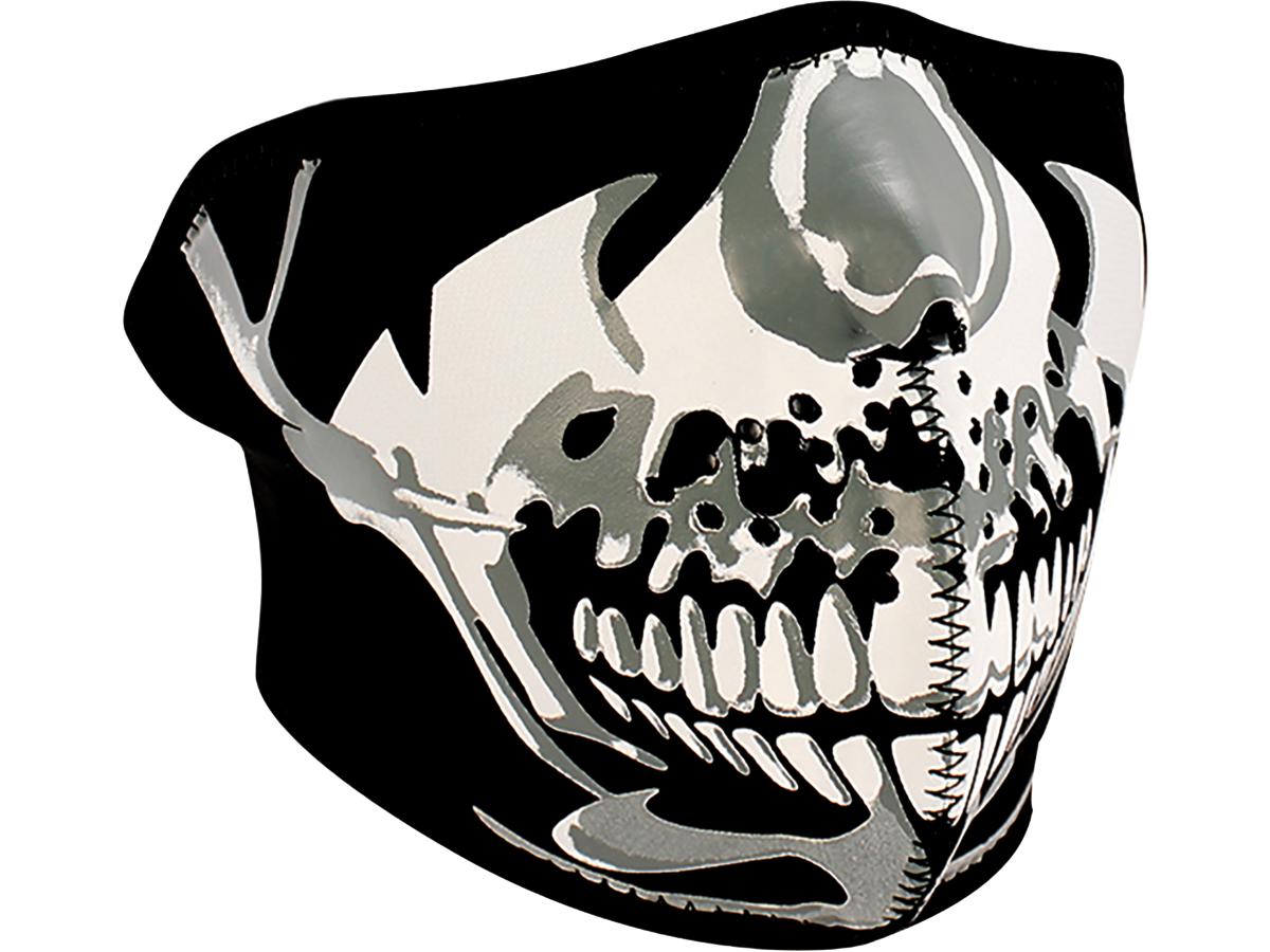 Zan Headgear Chrome Skull Neoprene Full Face Mask Zan Headgear Default Title