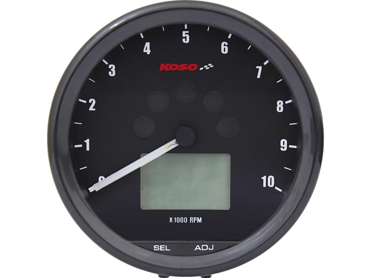 Koso D64 Custom Speedo/Tacho Combo Instrument Scale: 360 Km/H; Scale Color: Black Black 64.0 Mm Koso Default Title