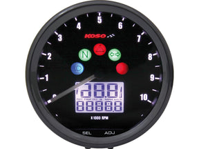Koso D64 Custom Speedo/Tacho Combo Instrument Scale: 360 Km/H; Scale Color: Black Black 64.0 Mm Koso