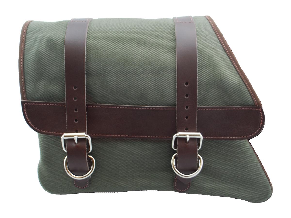 La Rosa Design Canvas Solo Side Bag Strut Mount Brown Army Green Left La Rosa Design Default Title