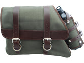 La Rosa Design Canvas Solo Side Bag With Fuel Bottle Strut Mount Brown Army Green Left La Rosa Design Default Title