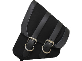 La Rosa Design Canvas Swing Arm Saddle Bag With Black Straps Black Left La Rosa Design Default Title