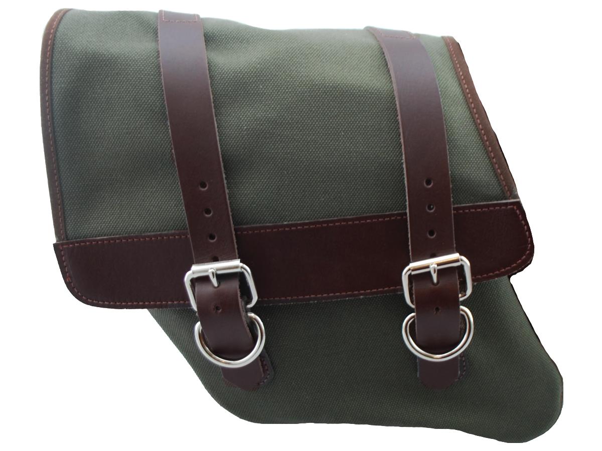 La Rosa Design Canvas Solo Side Bag Strut Mount Brown Army Green Left La Rosa Design Default Title