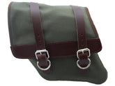 La Rosa Design Canvas Solo Side Bag Strut Mount Brown Army Green Left La Rosa Design Default Title