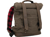 Burly Brand Back Pack, Voyager Luggage, Made Of Wet Waxed Uv Treated Cotton, Leather Paneling Back Pack Dark Oak Burly Brand Default Title