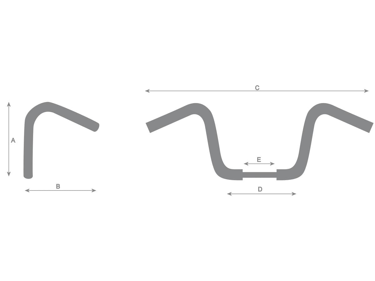 Highway Hawk 1" Venice Beachbar Handlebar Non Dimpled 3 Hole Black Powder Coated 1" Throttle By Wire Throttle Cables Highway Hawk