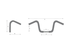 Highway Hawk 18 Bad Ape Hanger Handlebar Non Dimpled 3 Hole Black Powder Coated 1 1/4" Throttle By Wire Throttle Cables Highway Hawk
