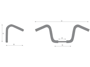 Highway Hawk 1 1/4" Narrow Ape Hanger Handlebar Non Dimpled 3 Hole Chrome 1 1/4" Throttle By Wire Throttle Cables Highway Hawk