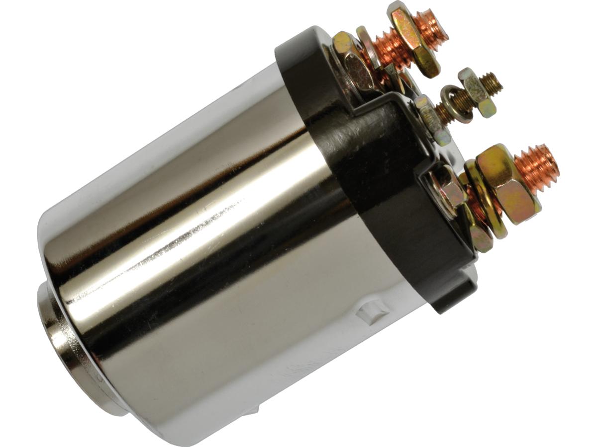 Standard Motorcycle Products Solenoid, Chrome Starter Solenoid Single Bracket Standard Motorcycle Products Default Title