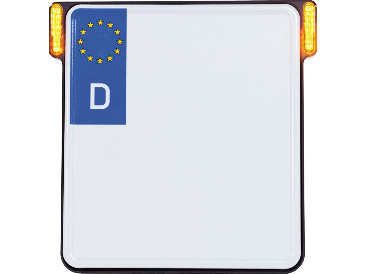 Heinz Bikes All In One License Plate Base Plate Turn Signals, German Size 200x180mm Black Anodized Heinz Bikes Default Title