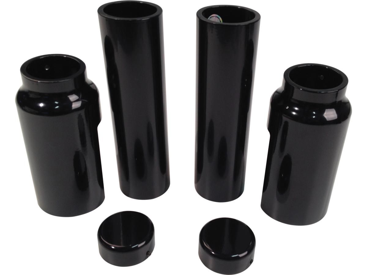 Cult Werk 6 Piece Fork Covers With Lower Fork Aluminum Covers Plain Gloss Black Powder Coated Cult Werk Default Title