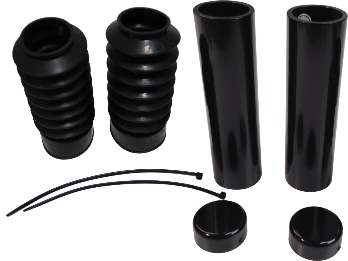 Cult Werk 6 Piece Fork Covers With Lower Fork Rubbers Plain Black Gloss Powder Coated Cult Werk Default Title