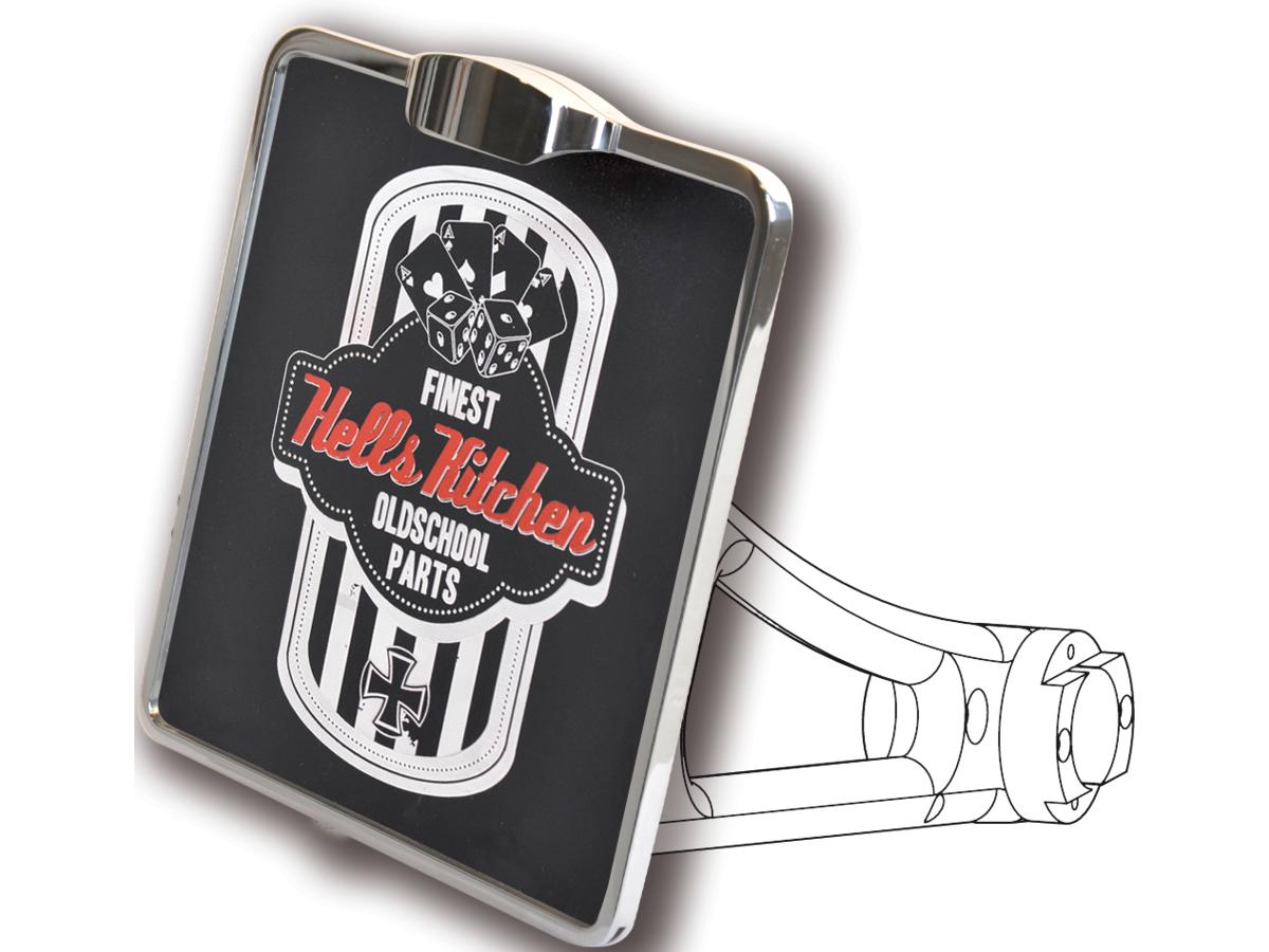 Hells Kitchen Choppers Squeeze License Plate Base Plate Germany 200x180mm, Including License Plate Light Aluminium Polished Hells Kitchen Choppers Default Title