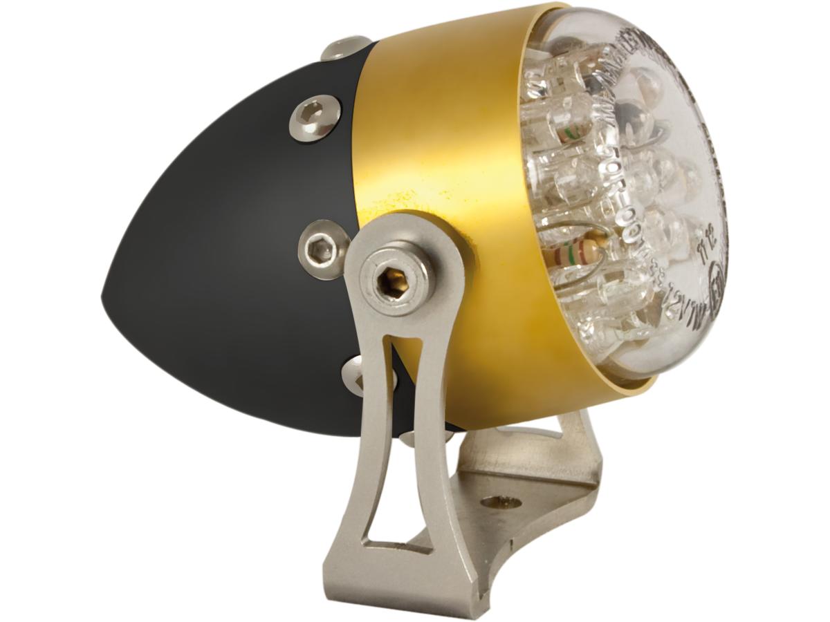 Hells Kitchen Choppers Retro Led Taillight Brass Polished Black Satin Clear Led Hells Kitchen Choppers Default Title