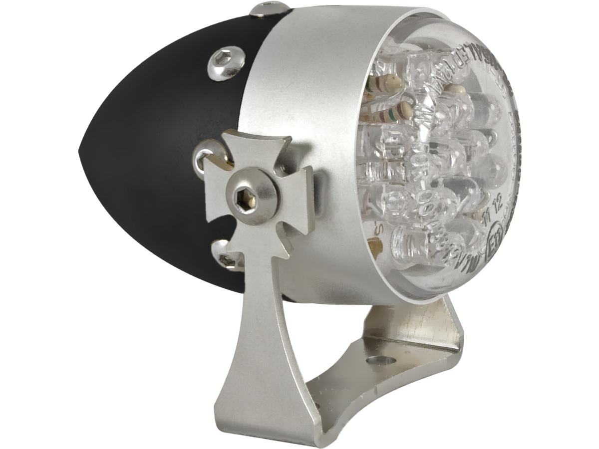 Hells Kitchen Choppers Retro Led Taillight Aluminum Satin Black Satin Clear Led Hells Kitchen Choppers Default Title
