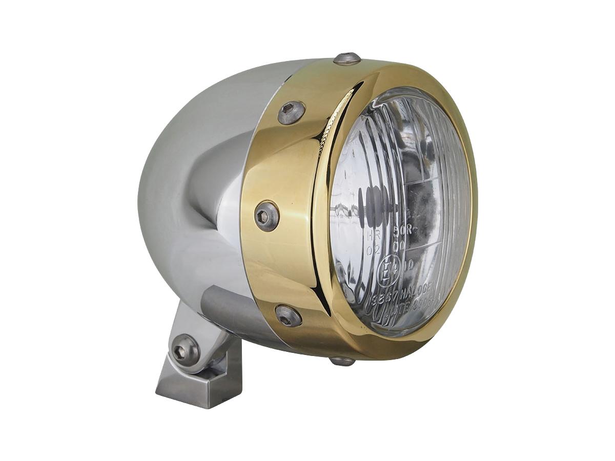 Hells Kitchen Choppers Retro 4 3/4" Headlight Aluminium Polished H4 Hells Kitchen Choppers Default Title