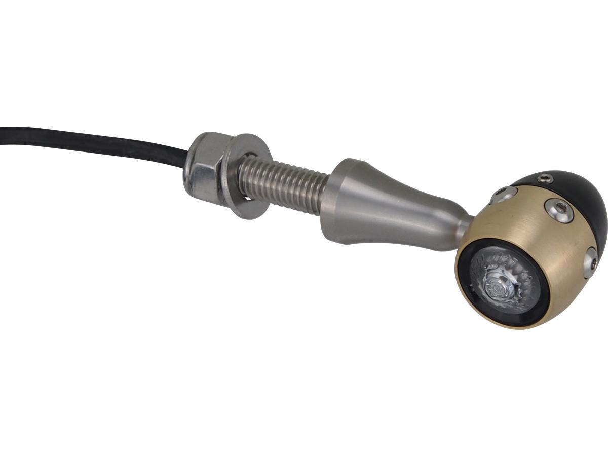 Hells Kitchen Choppers Retro Led Turn Signal V2 A Satin Stem Brass Satin Black Clear Hells Kitchen Choppers Default Title