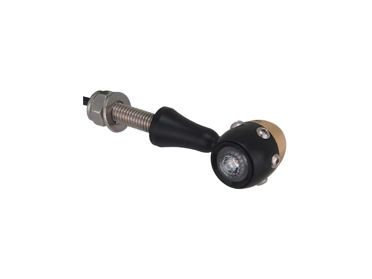 Hells Kitchen Choppers Retro Led Turn Signal V2 A Black Stem Black Brass Satin Clear Hells Kitchen Choppers