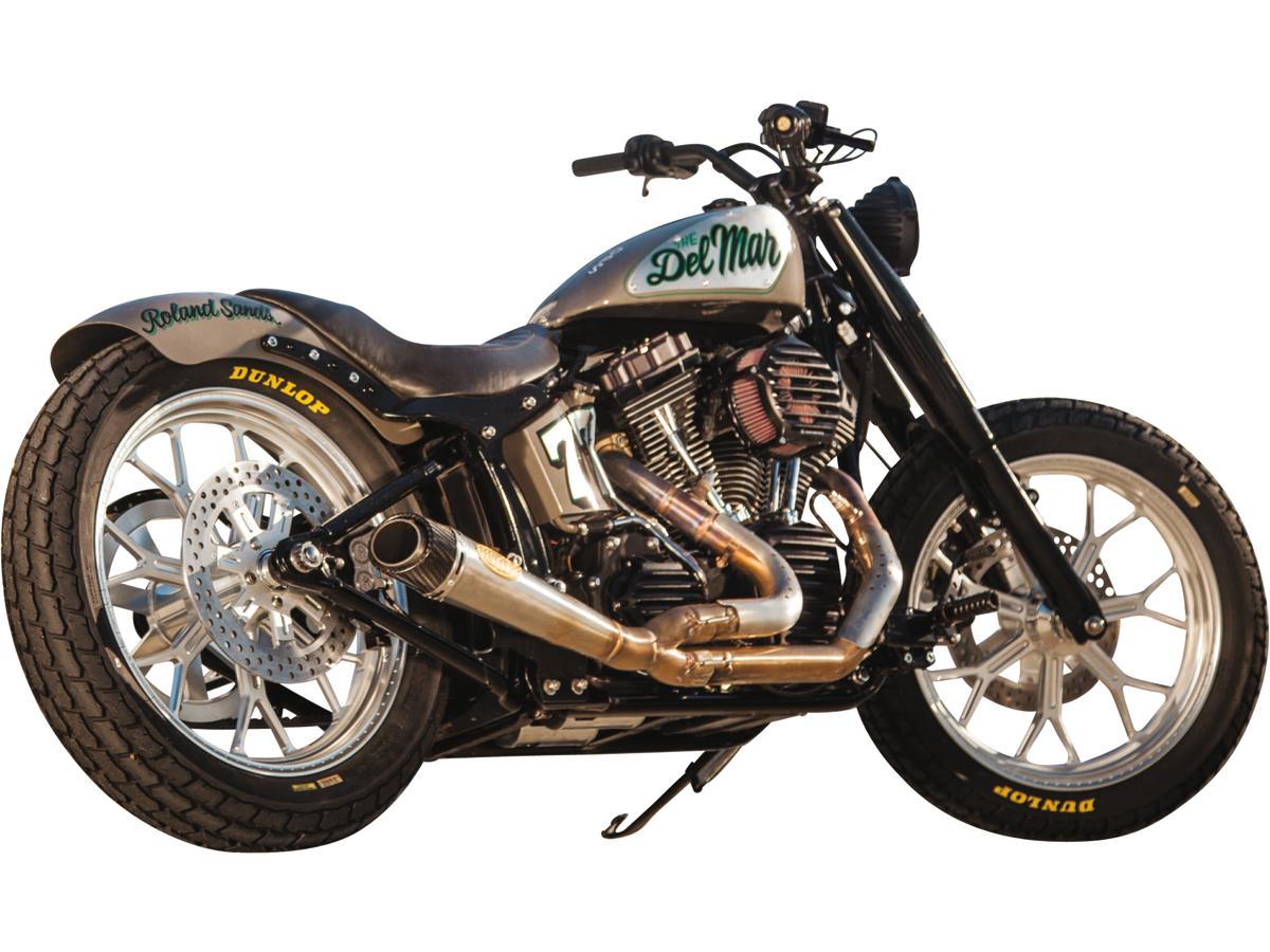 Roland Sands Design Tracker 150 Tire, Black Powdercoated Struts Rear Fender Kit For Softail Roland Sands Design